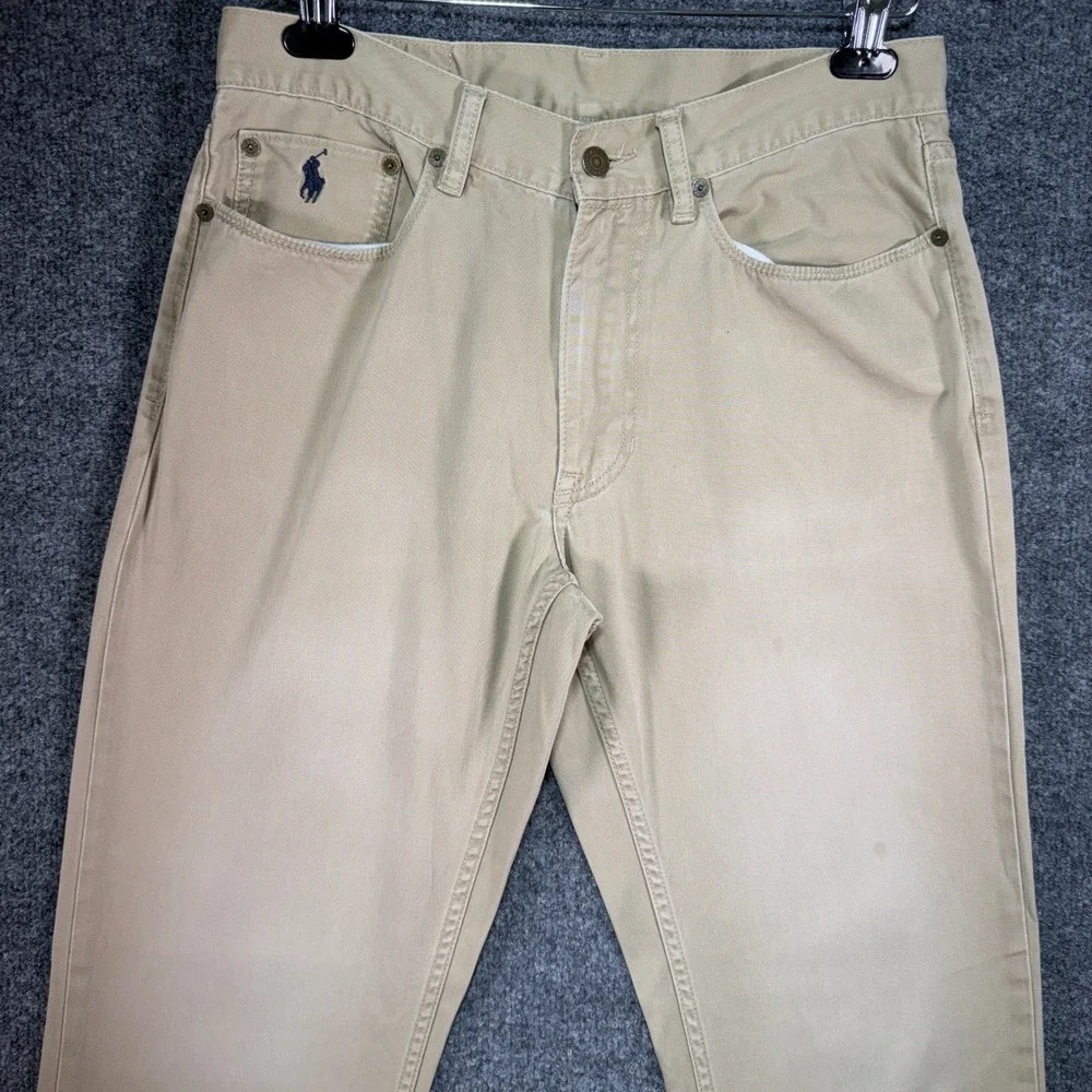 Polo Ralph Lauren Authentic Dungaree Pants Mens 32x32 Tan Khaki Straight Twill